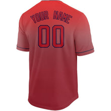 Load image into Gallery viewer, Custom Red Navy Fade Baseball Jersey
