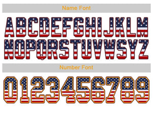 Custom White Burgundy-Gold USA Flag Fashion Football Jersey