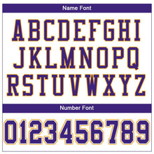 Load image into Gallery viewer, Custom White Purple-Gold Mesh Authentic Football Jersey
