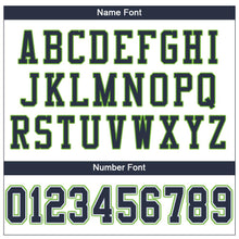 Load image into Gallery viewer, Custom White Navy-Neon Green Mesh Authentic Football Jersey
