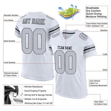 Load image into Gallery viewer, Custom White Silver-Black Mesh Authentic Football Jersey
