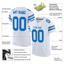 Load image into Gallery viewer, Custom White Panther Blue-Light Gray Mesh Authentic Football Jersey
