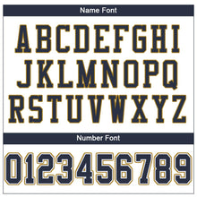 Load image into Gallery viewer, Custom White Navy-Old Gold Mesh Authentic Football Jersey

