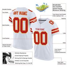 Load image into Gallery viewer, Custom White Scarlet-Gold Mesh Authentic Football Jersey
