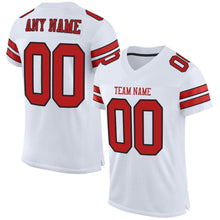 Load image into Gallery viewer, Custom White Scarlet-Black Mesh Authentic Football Jersey
