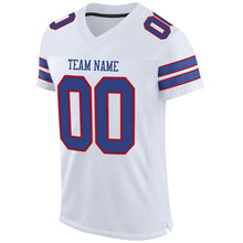 Load image into Gallery viewer, Custom White Royal-Red Mesh Authentic Football Jersey
