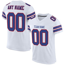 Load image into Gallery viewer, Custom White Royal-Red Mesh Authentic Football Jersey

