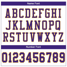 Load image into Gallery viewer, Custom White Purple-Gold Mesh Authentic Football Jersey
