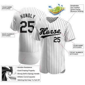 Custom White Black Strip Black-Gray Authentic Baseball Jersey