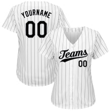 Load image into Gallery viewer, Custom White Black Strip Black-Gray Authentic Baseball Jersey
