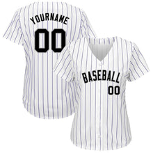 Load image into Gallery viewer, Custom White Purple Strip Black-Gray Authentic Baseball Jersey
