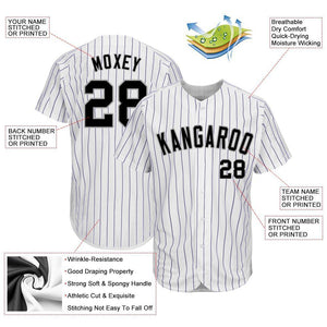 Custom White Purple Strip Black-Gray Authentic Baseball Jersey