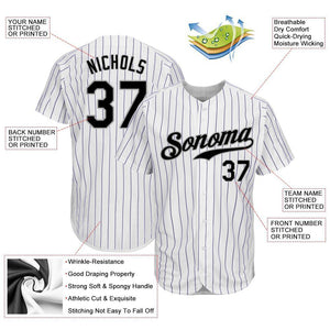 Custom White Purple Strip Black-Gray Authentic Baseball Jersey