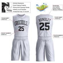 Load image into Gallery viewer, Custom White Black Round Neck Suit Basketball Jersey
