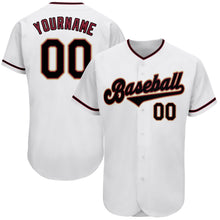 Load image into Gallery viewer, Custom White Black-Crimson Authentic Baseball Jersey
