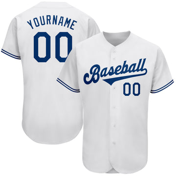 Custom White Royal Authentic Baseball Jersey