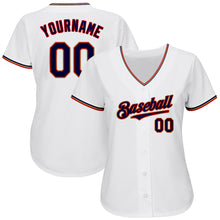 Load image into Gallery viewer, Custom White Navy-Red Authentic Baseball Jersey
