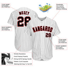 Load image into Gallery viewer, Custom White Black Strip Black-Red Authentic Baseball Jersey
