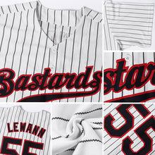 Load image into Gallery viewer, Custom White Black Strip Black-Red Authentic Baseball Jersey
