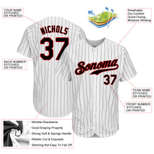 Load image into Gallery viewer, Custom White Black Strip Black-Red Authentic Baseball Jersey
