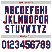 Load image into Gallery viewer, Custom White Royal Strip Royal-Red Authentic Baseball Jersey
