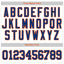 Load image into Gallery viewer, Custom White Royal Strip Royal-Orange Authentic Baseball Jersey
