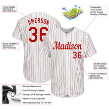 Load image into Gallery viewer, Custom White Red Strip Red-White Authentic Baseball Jersey
