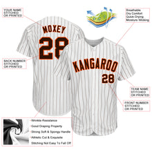 Load image into Gallery viewer, Custom White Brown Strip Brown-Orange Authentic Baseball Jersey
