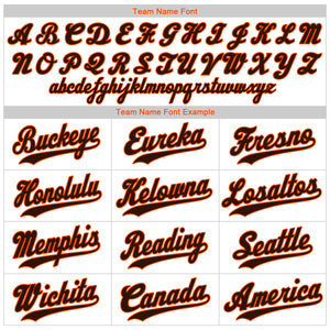 Custom White Brown Strip Brown-Orange Authentic Baseball Jersey