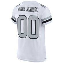 Load image into Gallery viewer, Custom White Silver-Black Mesh Authentic Football Jersey
