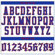Load image into Gallery viewer, Custom White Royal Strip Royal-Red Authentic Baseball Jersey
