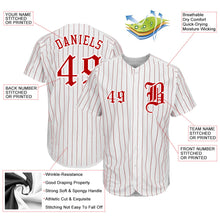 Load image into Gallery viewer, Custom White Red Strip Red-White Authentic Baseball Jersey
