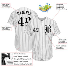 Load image into Gallery viewer, Custom White Black Strip Black-Gray Authentic Baseball Jersey
