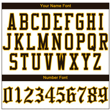 Load image into Gallery viewer, Custom White Brown Strip Brown-Gold Authentic Baseball Jersey
