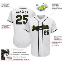 Load image into Gallery viewer, Custom White Olive-Black Authentic Memorial Day Baseball Jersey
