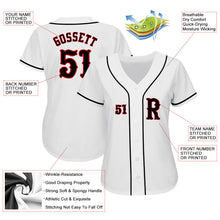 Load image into Gallery viewer, Custom White Black-Red Authentic Baseball Jersey
