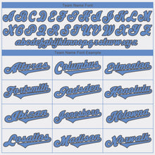 Load image into Gallery viewer, Custom White Light Blue-Dark Gray Authentic Father&#39;s Day Baseball Jersey
