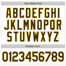 Load image into Gallery viewer, Custom White Brown Strip Brown-Gold Authentic Throwback Rib-Knit Baseball Jersey Shirt
