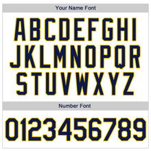 Load image into Gallery viewer, Custom White Navy Strip Navy-Gold Authentic Throwback Rib-Knit Baseball Jersey Shirt
