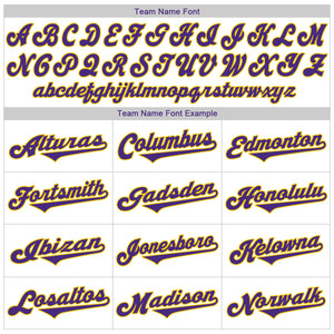 Custom White Purple Strip Purple-Gold Authentic Throwback Rib-Knit Baseball Jersey Shirt