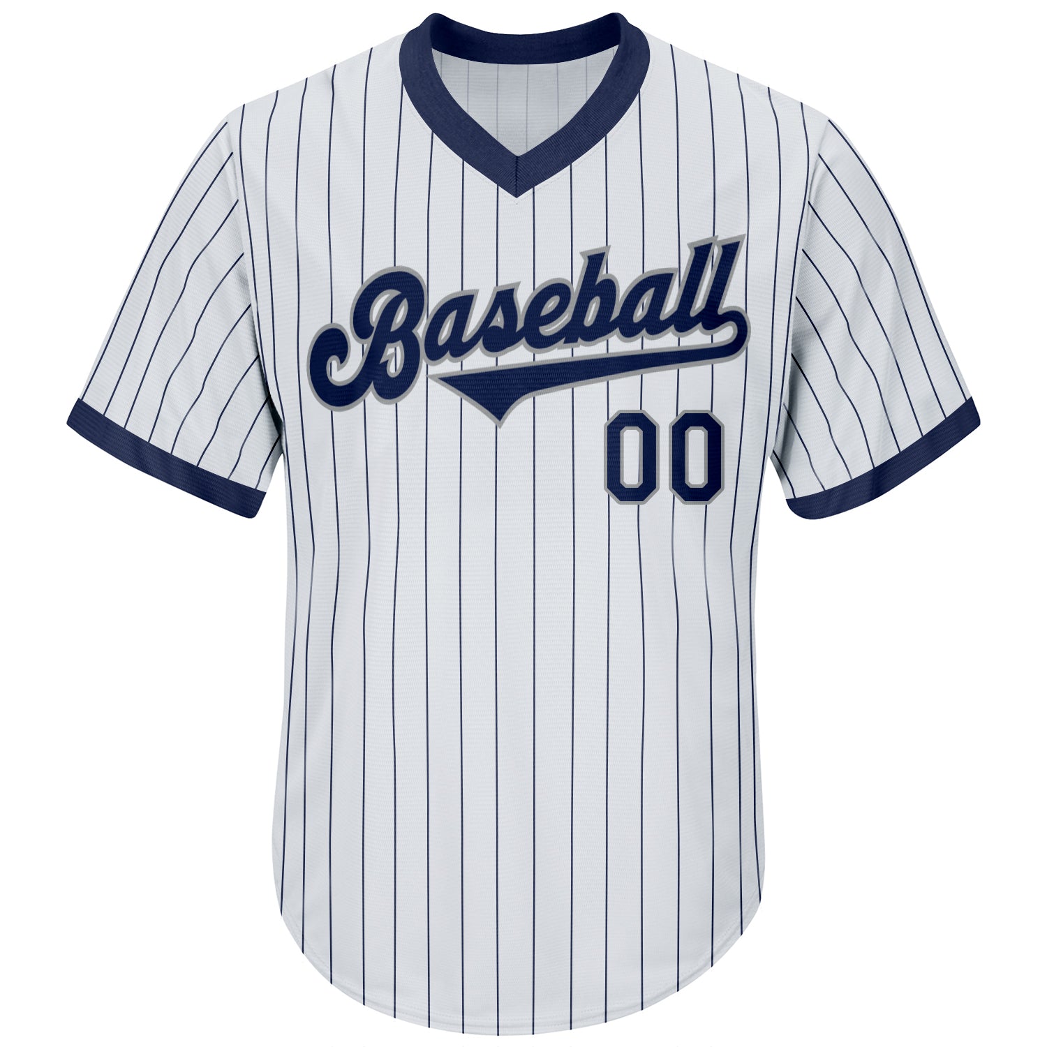 Creat Baseball Authentic White Navy Strip Navy Gold Jersey – FiitgCustom