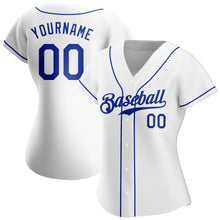 Load image into Gallery viewer, Custom White Royal Authentic Baseball Jersey
