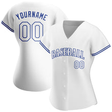 Load image into Gallery viewer, Custom White White-Royal Authentic Baseball Jersey
