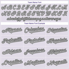 Load image into Gallery viewer, Custom White Purple Strip Black-Gray Authentic Baseball Jersey
