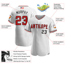 Load image into Gallery viewer, Custom White Black Strip Red-Black Authentic American Flag Fashion Baseball Jersey
