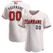 Load image into Gallery viewer, Custom White Red Strip Red-Black Authentic American Flag Fashion Baseball Jersey
