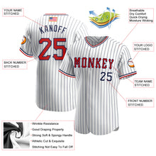 Load image into Gallery viewer, Custom White Navy Strip Red-Navy Authentic American Flag Fashion Baseball Jersey
