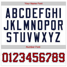 Load image into Gallery viewer, Custom White Navy Strip Red-Navy Authentic American Flag Fashion Baseball Jersey
