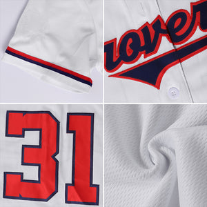 Custom White Crimson-Gray Authentic Baseball Jersey