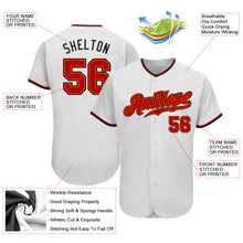 Load image into Gallery viewer, Custom White Red-Black Authentic Baseball Jersey
